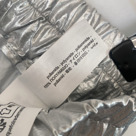 Zara Silver Metallic pants. Medium. - Picture 10 of 11